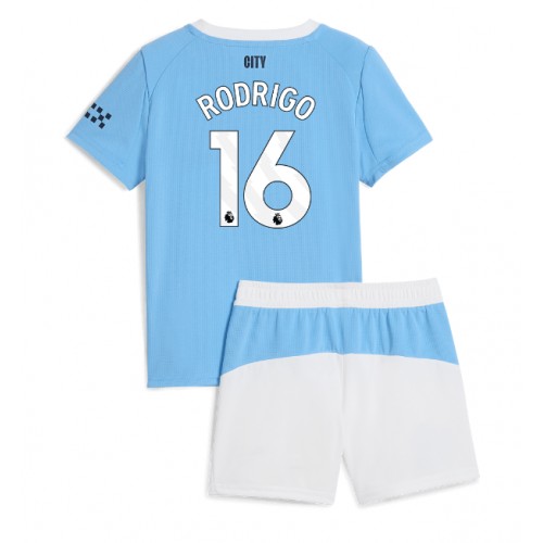 Manchester City Rodri Hernandez #16 Replica Home Stadium Kit for Kids 2025-26 Short Sleeve (+ pants)